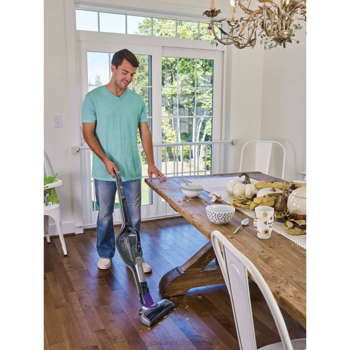 BLACK+DECKER brezžični palični sesalnik in ročni sesalnik za hišne ljubljenčke s tehnologijo smartech 8B2Z68 čiščenje