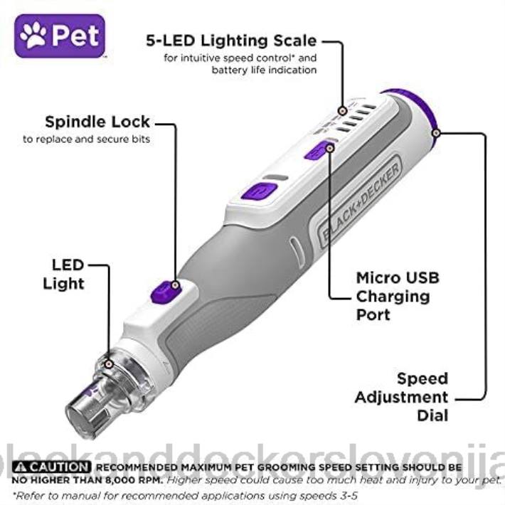 BLACK+DECKER 8 V max rotacijsko orodje za striženje nohtov hišnih ljubljenčkov 8B2Z225 dom in življenjski slog