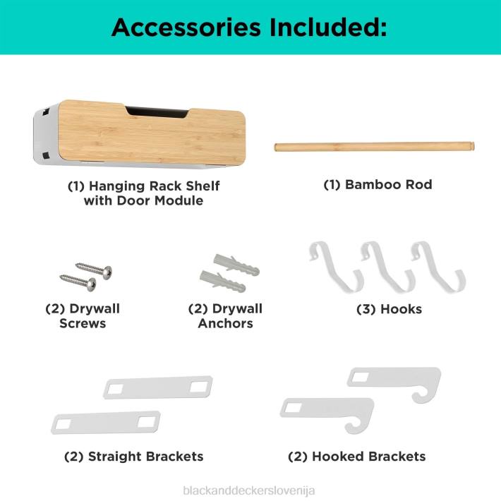 BLACK+DECKER bel viseči/magnetni regal sistem-polica z vrati 8B2Z126 dom in življenjski slog