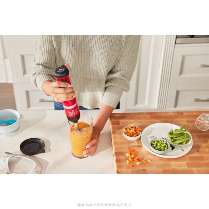 BLACK+DECKER komplet kuhinjskega paličnega mešalnika rdeče barve 8B2Z253 kuhinja