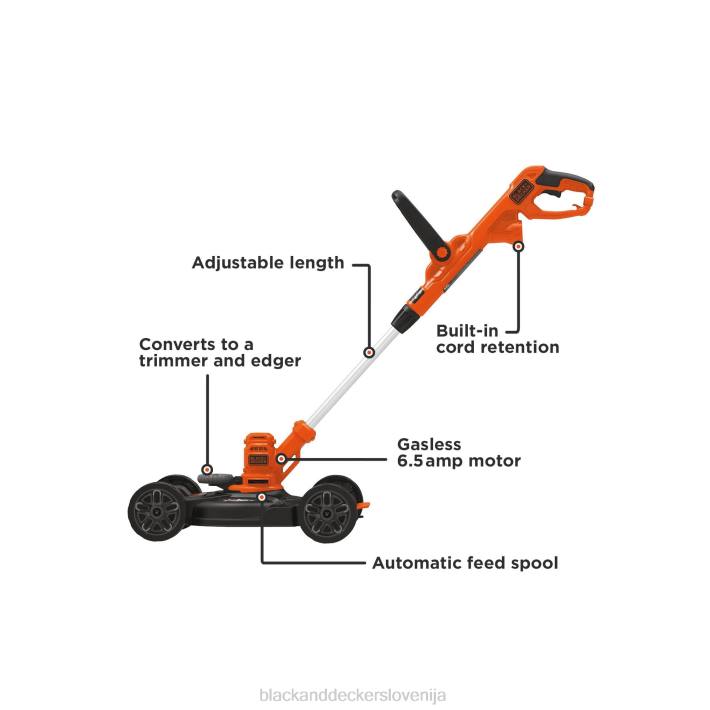 BLACK+DECKER električna kosilnica na nitko, obrezovalnik robnikov 3 v 1 na kabel 8B2Z415 na prostem