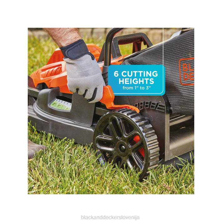 BLACK+DECKER električna kosilnica z ročajem za kolo 15-palčna 10-amperska žična 8B2Z418 na prostem