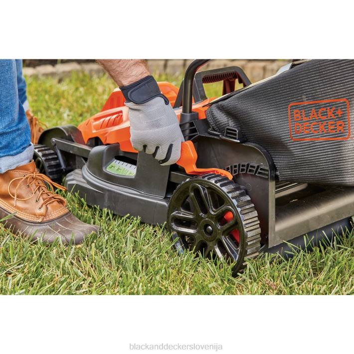 BLACK+DECKER električna kosilnica z ročajem za kolo 15-palčna 10-amperska žična 8B2Z418 na prostem