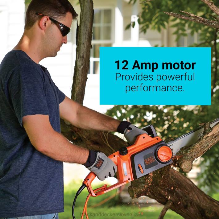 BLACK+DECKER električna motorna žaga 16-palčna 12-amp 8B2Z393 na prostem