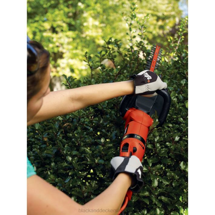 BLACK+DECKER škarje za živo mejo z vrtljivim ročajem rezila z dvojnim rezilom 3,3 ampera 24 palcev 8B2Z495 na prostem