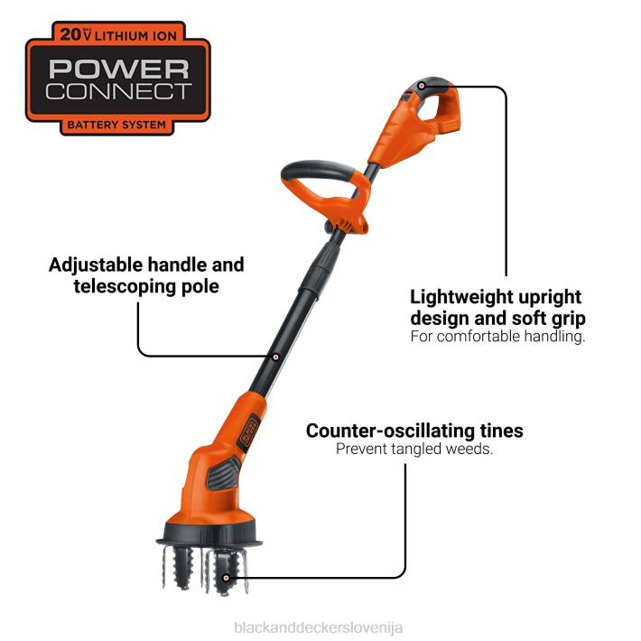 BLACK+DECKER 20 V max powerconnect brezžična vrtna freza samo orodje komplet 8B2Z412 na prostem