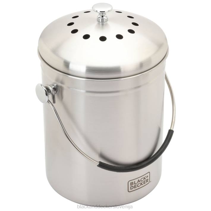 BLACK+DECKER namizna posoda za kompost iz nerjavečega jekla 166 oz. 8B2Z409 na prostem