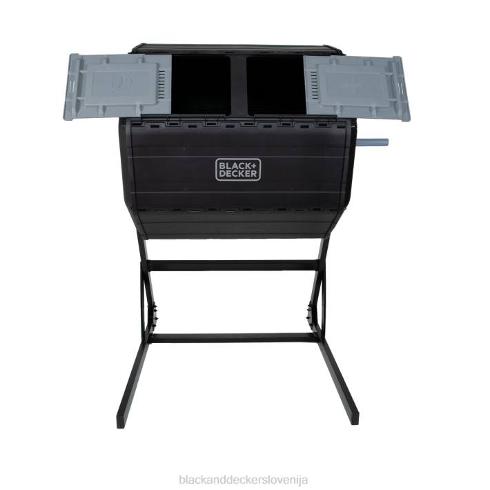 BLACK+DECKER vrtljivi kompostnik z dvema komorama 40 galon 8B2Z410 na prostem