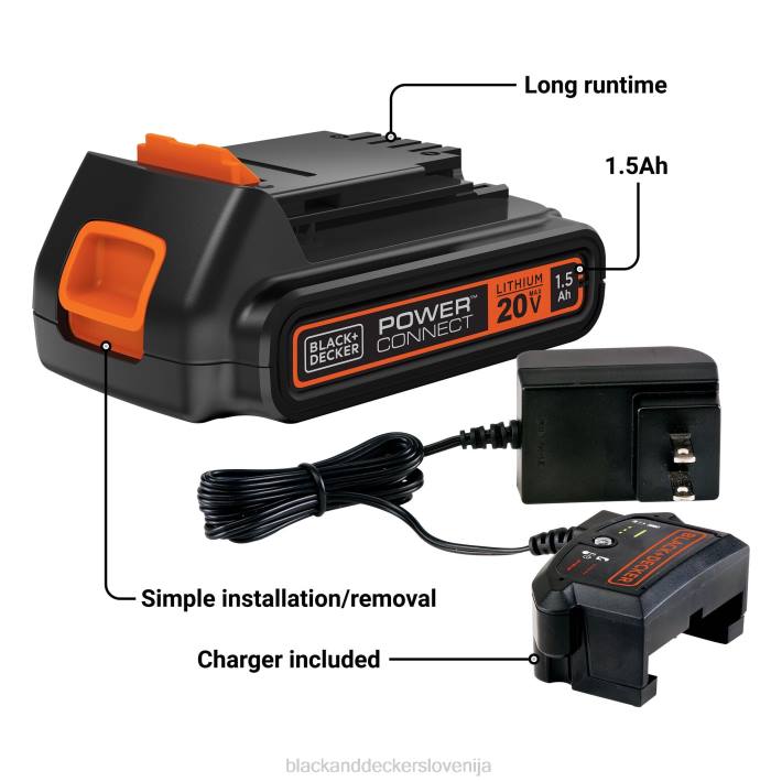 BLACK+DECKER Polnilnik litij-ionskih baterij 20v max powerconnect 1,5ah 8B2Z723 orodja