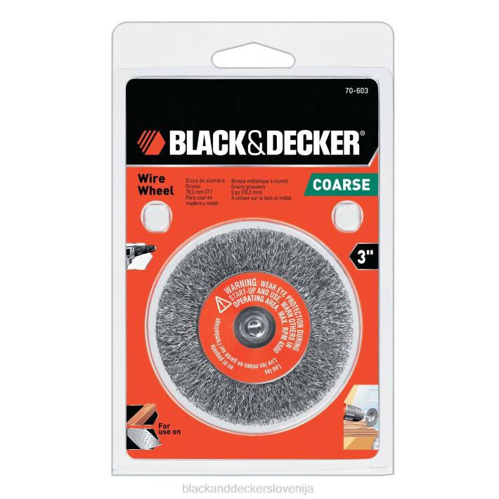 BLACK+DECKER žično kolo 1/4-palčno nagubano grobo steblo 3-palčno 8B2Z639 orodja