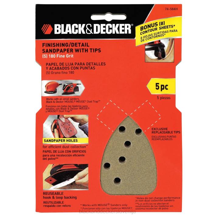 BLACK+DECKER mouse drobnozrnat brusni papir za zbiranje prahu 5k 8B2Z642 orodja