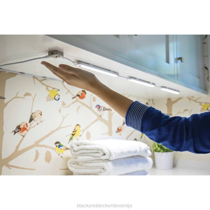 BLACK+DECKER 5-palični LED komplet za osvetlitev pod omarico 8B2Z712 orodja