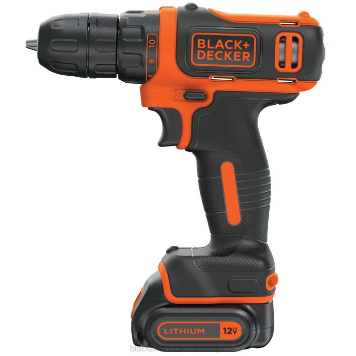 BLACK+DECKER 12 V max brezžično 3/8 v kompletu vrtalnih vijačnikov (1) litij-ionska baterija s polnilnikom 8B2Z553 orodja