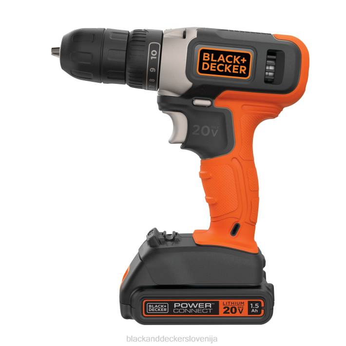 BLACK+DECKER 20 V max brezžično 3/8 v kompletu vijačnika (1) litij-ionska baterija s polnilnikom 8B2Z520 orodja
