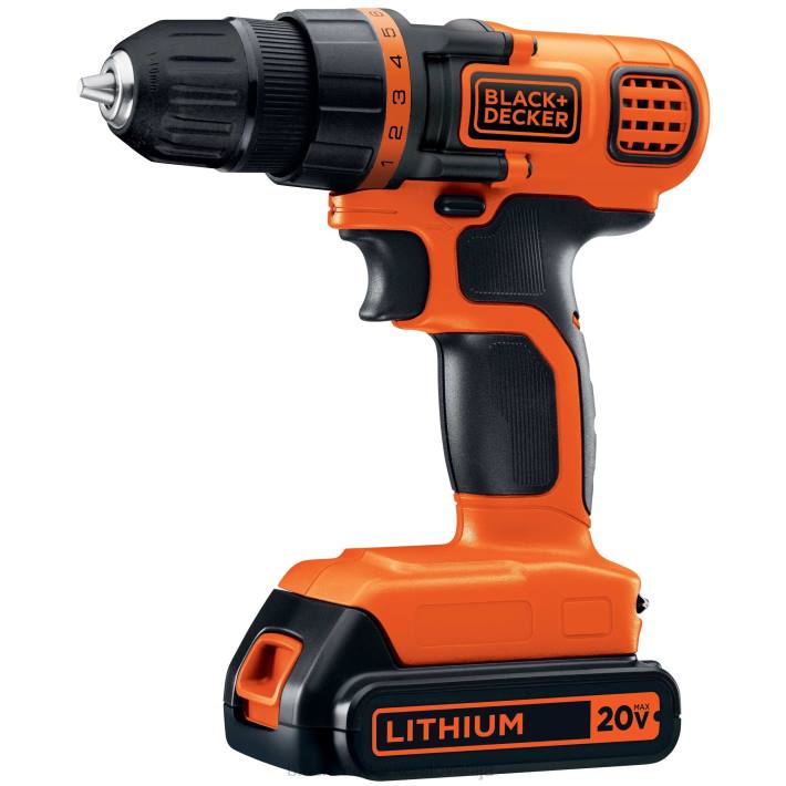 BLACK+DECKER 20 V max brezžično 3/8 v kompletu vijačnika (1) litij-ionska baterija s polnilnikom 8B2Z522 orodja