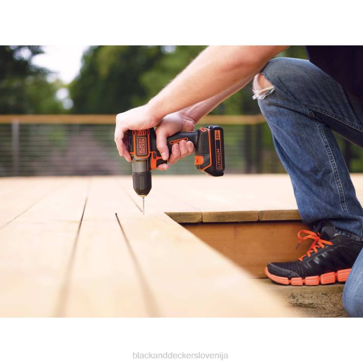 BLACK+DECKER 20 V max powerconnect 3/8 in. akumulatorski vrtalni vijačnik s kompletom za samodejno zaznavanje 8B2Z590 orodja