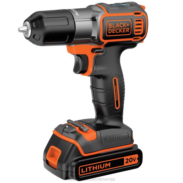 BLACK+DECKER 20 V max powerconnect 3/8 in. akumulatorski vrtalni vijačnik s kompletom za samodejno zaznavanje 8B2Z590 orodja