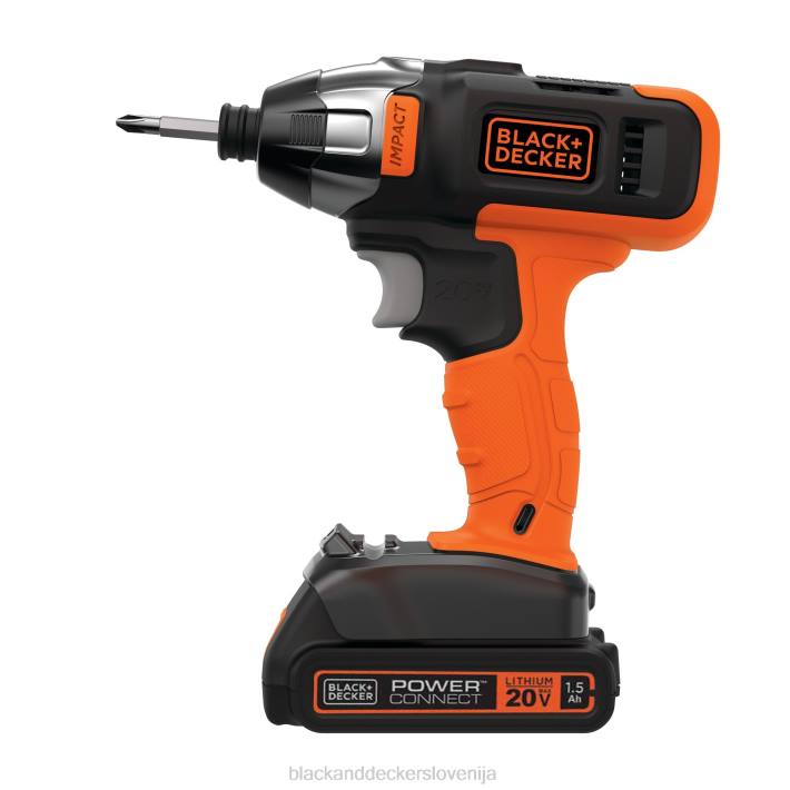 BLACK+DECKER 20v max akumulatorski udarni vijačnik s polnilnikom in pritrdilnim nastavkom 8B2Z535 orodja