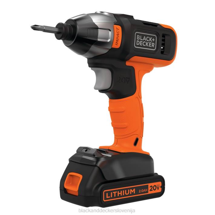 BLACK+DECKER 20v max akumulatorski udarni vijačnik s polnilnikom in pritrdilnim nastavkom 8B2Z535 orodja