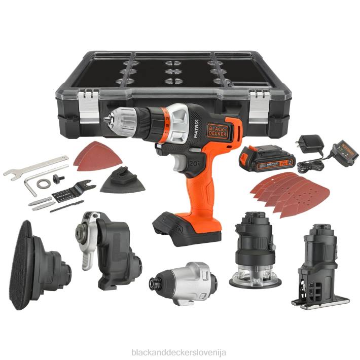 BLACK+DECKER 20v max matrix vrtalni komplet kombiniranega električnega orodja Set 6 orodij Garnitura brezžičnega orodja 8B2Z527 orodja