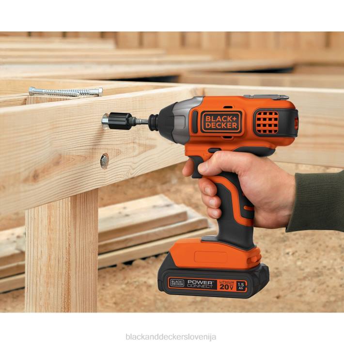 BLACK+DECKER 20v max powerconnect 1/4 in. Komplet akumulatorskih udarnih vijačnikov 8B2Z538 orodja