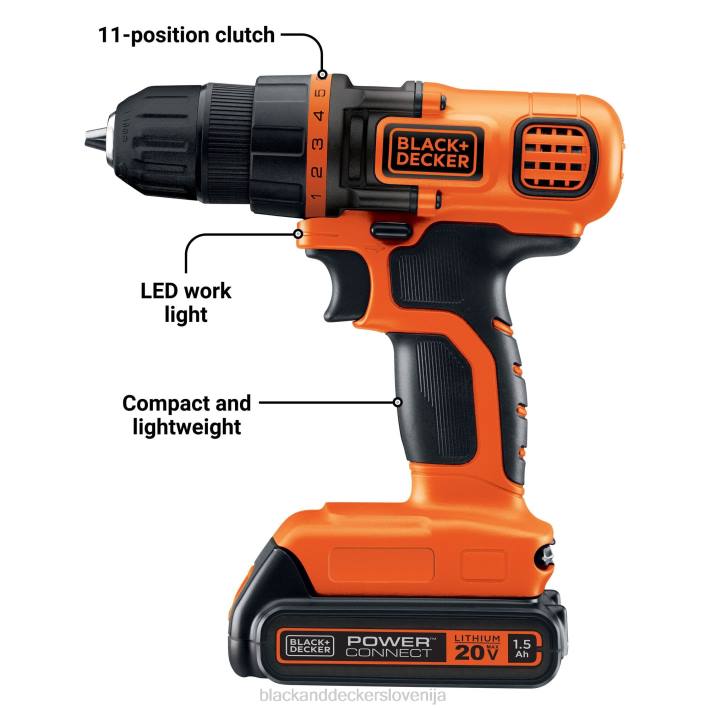 BLACK+DECKER 20v max powerconnect akumulatorski vrtalni vijačnik 44 kos. projektni komplet za dom 8B2Z549 orodja