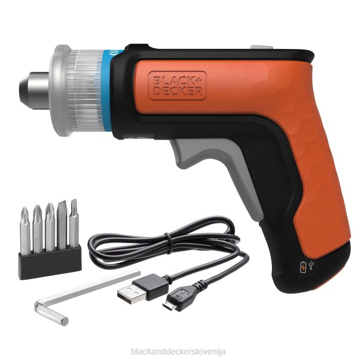 BLACK+DECKER Akumulatorski vijačnik 4v max, imbus L-oblika 2-palčni izbrani nastavki 8B2Z568 orodja