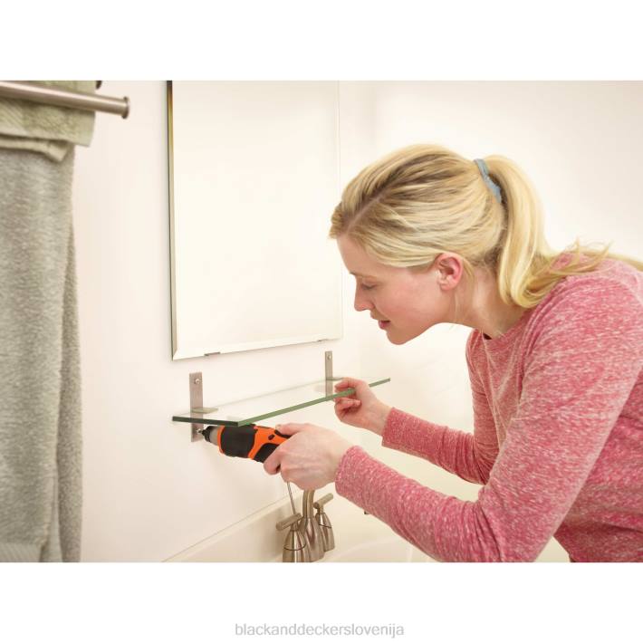 BLACK+DECKER Akumulatorski vijačnik 4v max s kompletom za obešanje slik 8B2Z564 orodja