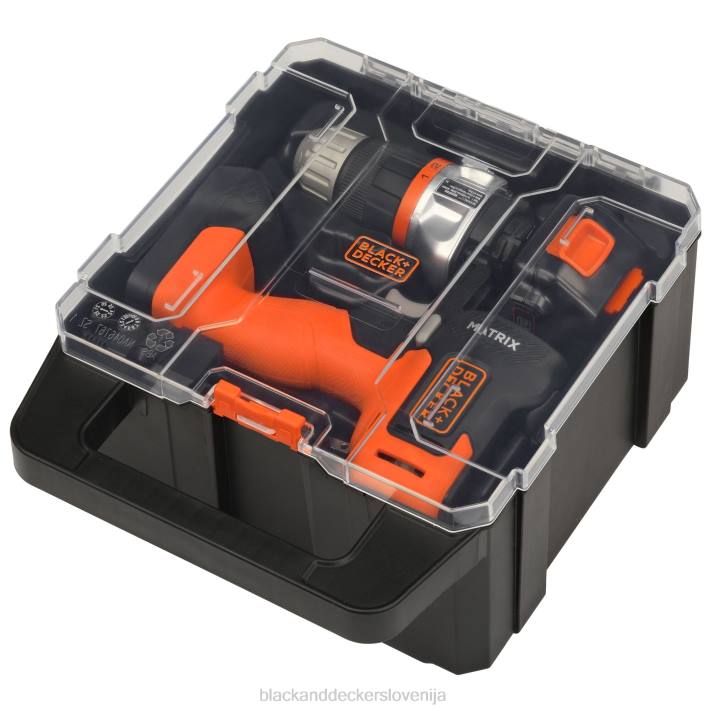 BLACK+DECKER Komplet svedrov matrix 20v max vključuje baterijo in polnilnik za shranjevanje nastavka za brusilnik 8B2Z525 orodja