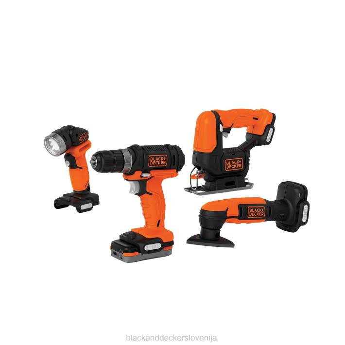 BLACK+DECKER gopak 12v max akumulatorski vrtalnik s 4 orodji kombinirani komplet 8B2Z586 orodja