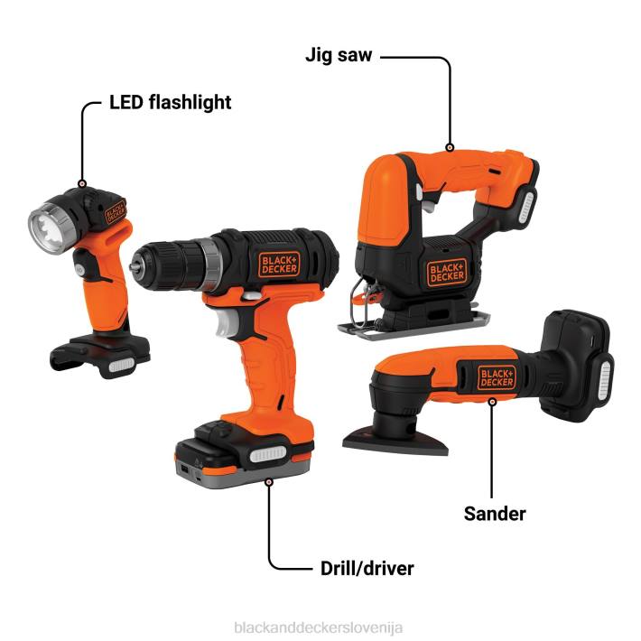 BLACK+DECKER gopak 12v max akumulatorski vrtalnik s 4 orodji kombinirani komplet 8B2Z586 orodja