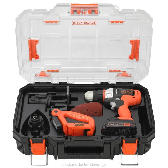 BLACK+DECKER matrix 20v max brezžični kombinirani komplet za 4 orodja s prostorom za shranjevanje 8B2Z526 orodja