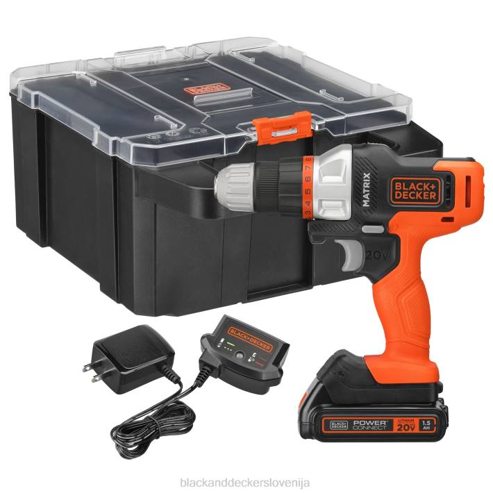 BLACK+DECKER matrix 20v max vrtalni komplet s kovčkom za shranjevanje 8B2Z582 orodja