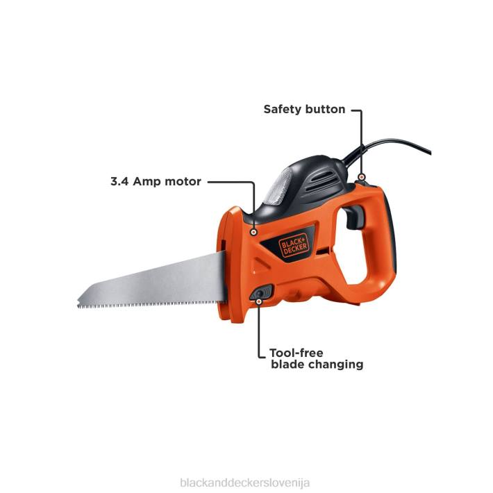 BLACK+DECKER električna ročna žaga z vrečko za shranjevanje 3,4-amp 8B2Z669 orodja